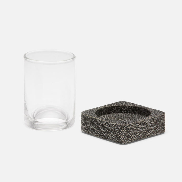 Tenby, Cool Gray, Tumbler Set, Square Straight, Realistic Faux Shagreen, M/2