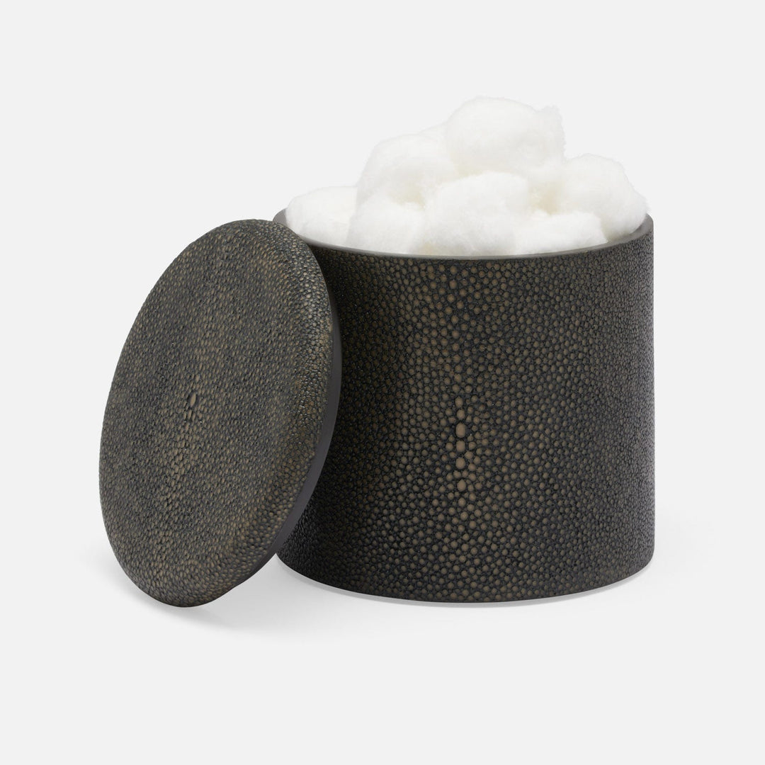 Tenby, Dark Mushroom, Canister, Round, Realistic Faux Shagreen