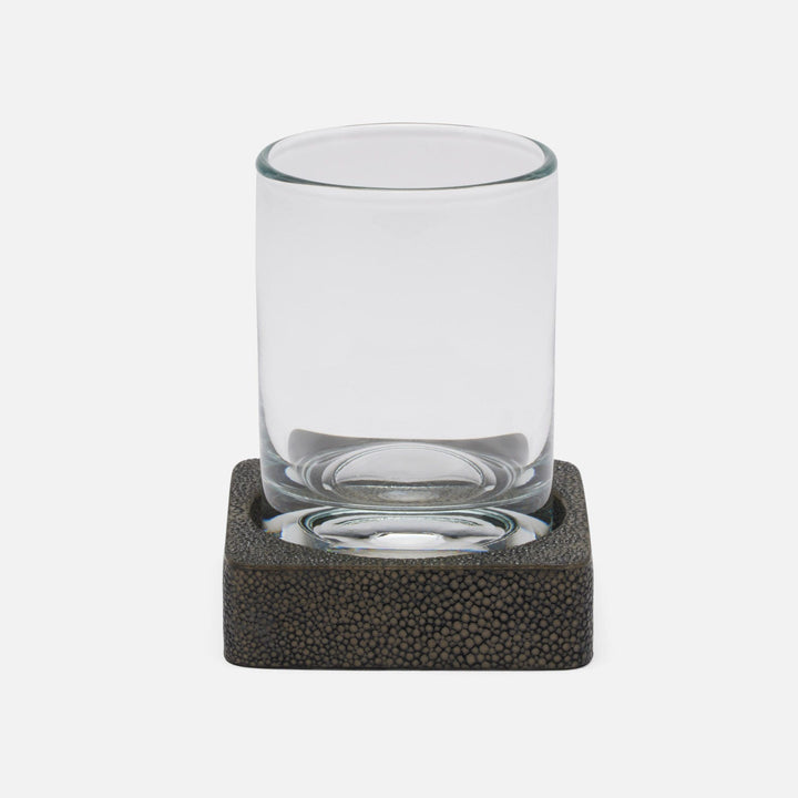 Tenby, Dark Mushroom, Tumbler Set, Square Straight, Realistic Faux Shagreen, M/2