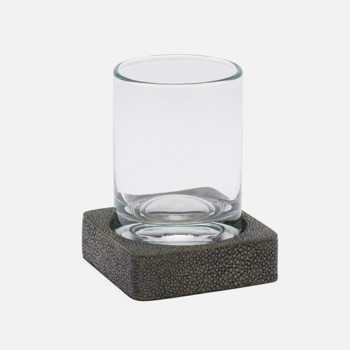 Tenby, Dark Mushroom, Tumbler Set, Square Straight, Realistic Faux Shagreen, M/2