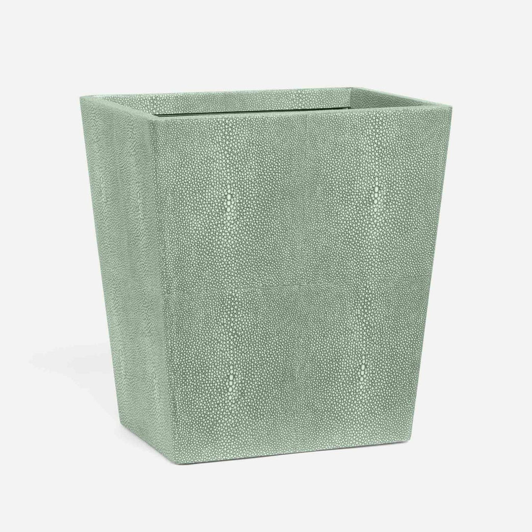 Tenby, Sage, Wastebasket, Rectangular Tapered Realistic Faux Shagreen