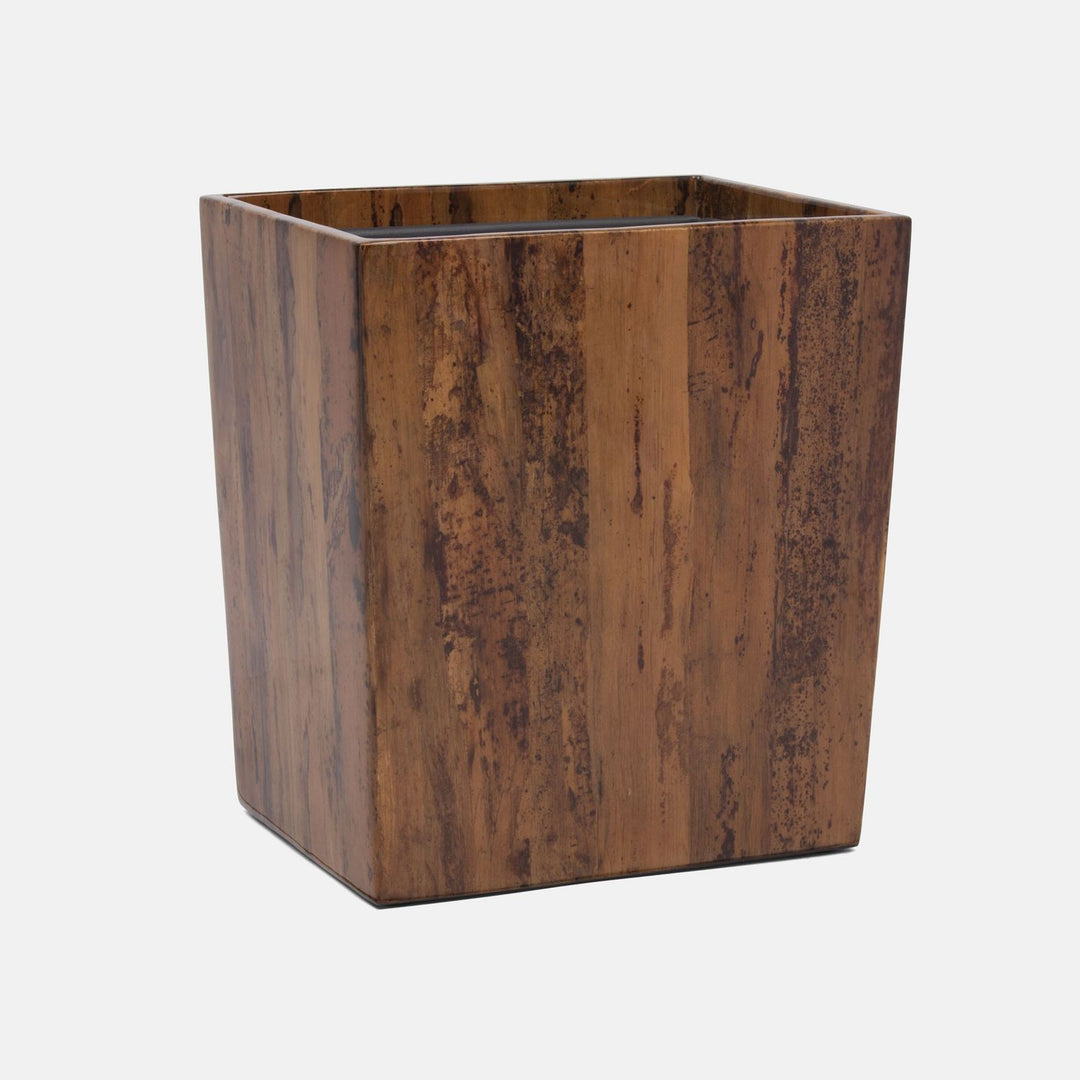 Varadero, Dark Stain, Wastebasket, Rectangular Tapered, Banana Leaf