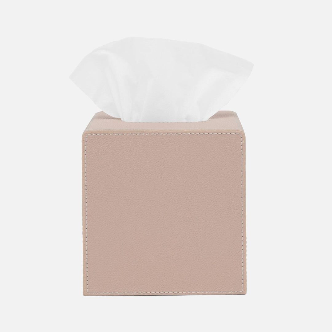 Victoria, Dusty Rose, Tissue Box, Square Straight, Full Grain Leather