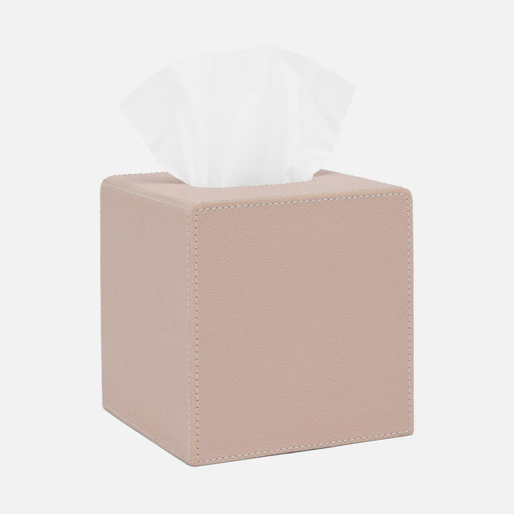 Victoria, Dusty Rose, Tissue Box, Square Straight, Full Grain Leather