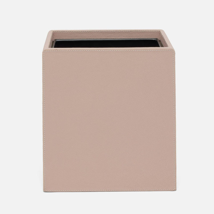 Victoria, Dusty Rose, Wastebasket, Rectangular Tapered, Full Grain Leather