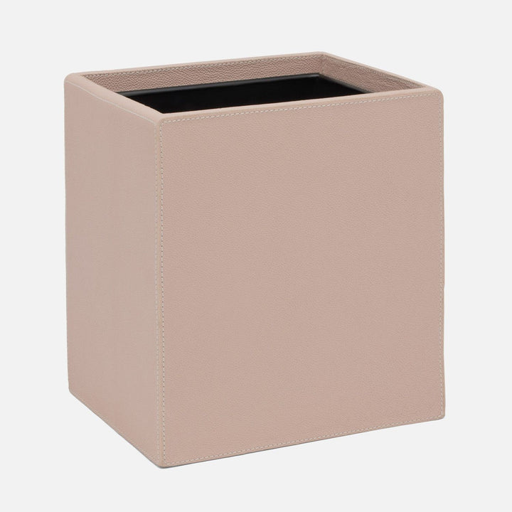 Victoria, Dusty Rose, Wastebasket, Rectangular Tapered, Full Grain Leather