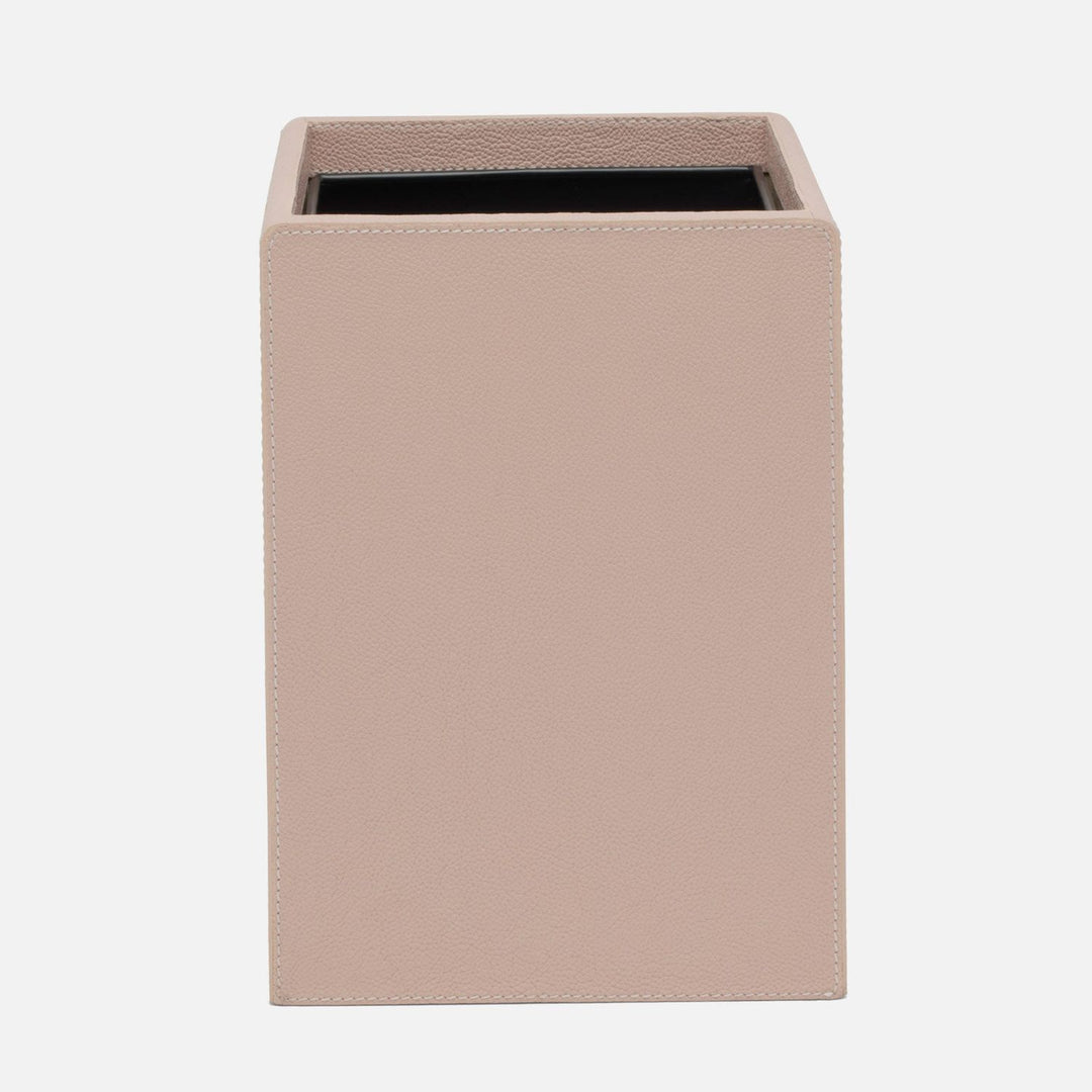 Victoria, Dusty Rose, Wastebasket, Square Tapered, Full Grain Leather