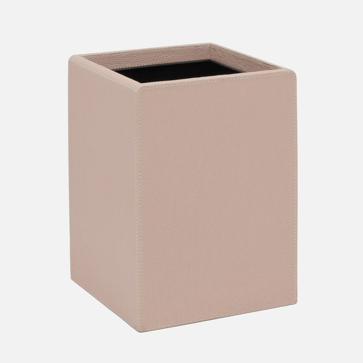 Victoria, Dusty Rose, Wastebasket, Square Tapered, Full Grain Leather