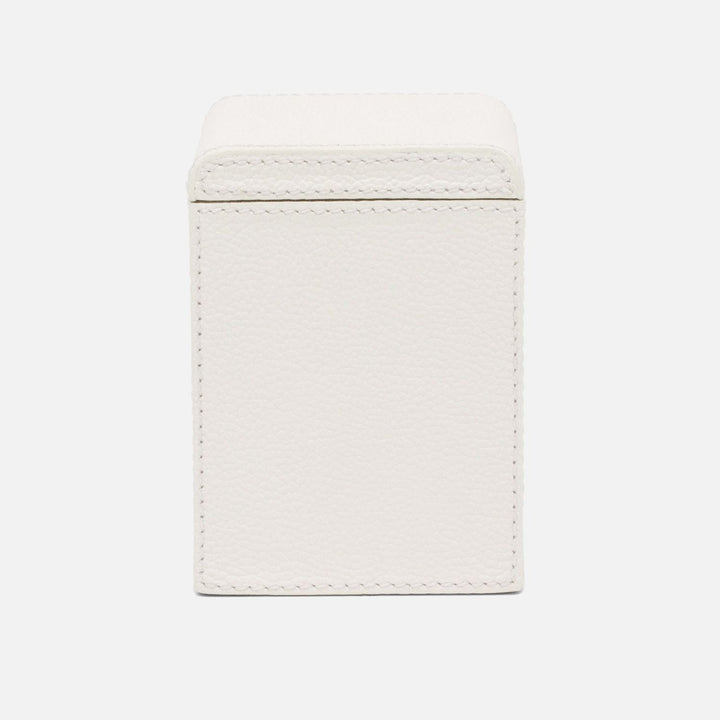 Victoria, White, Canister, Square Straight, Full-Grain Leather