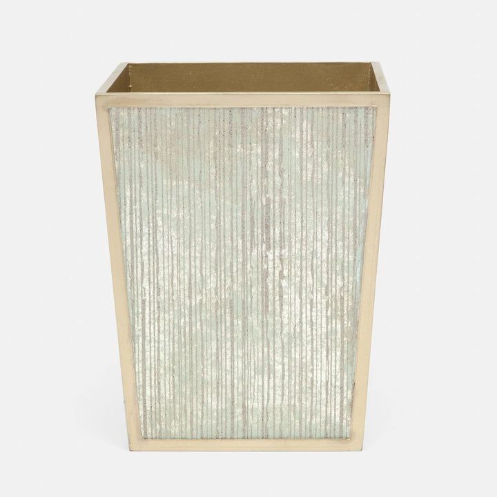 Waterford, Gray Strips, Wastebasket, Square Tapered, Painted Mirror