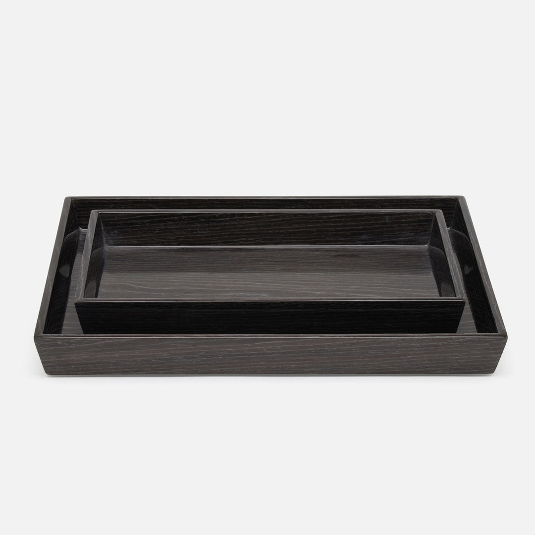 Westerly, Dark Oak, Nested Trays, Rectangular Tapered, Veneer, S/2
