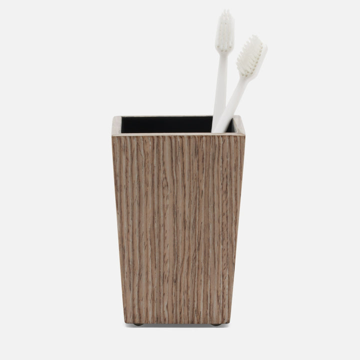 Westerly, Oak, Brush Holder, Square Tapered, Veneer