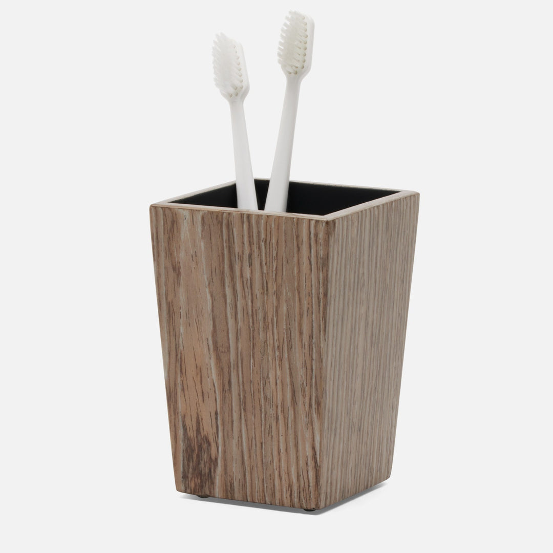 Westerly, Oak, Brush Holder, Square Tapered, Veneer