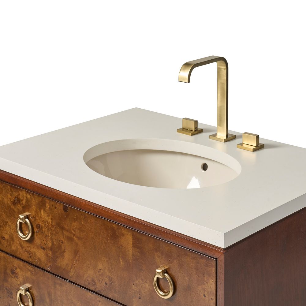 Vanities Burl & Brass Petite Sink Chest
