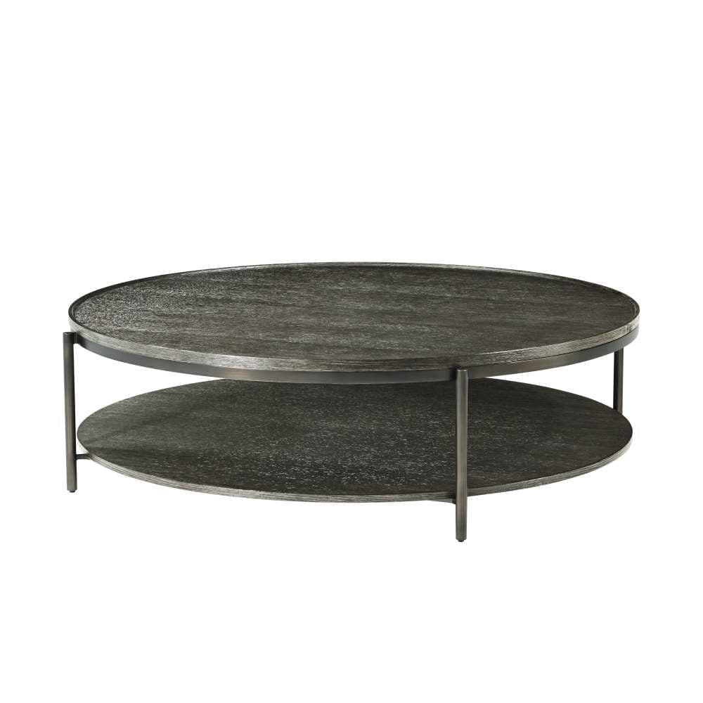 Repose Round Coffee Table-Theodore Alexander-THEO-TA51103.C325-Coffee TablesCharcoal Oak-2-France and Son