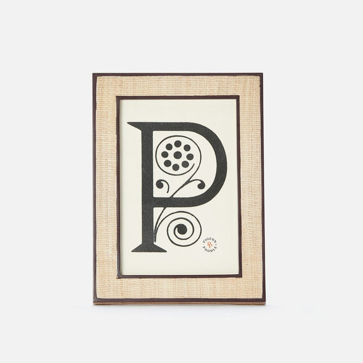 Aberdeen, Beige/Brown, Frame, 4"X6", Abaca/Resin