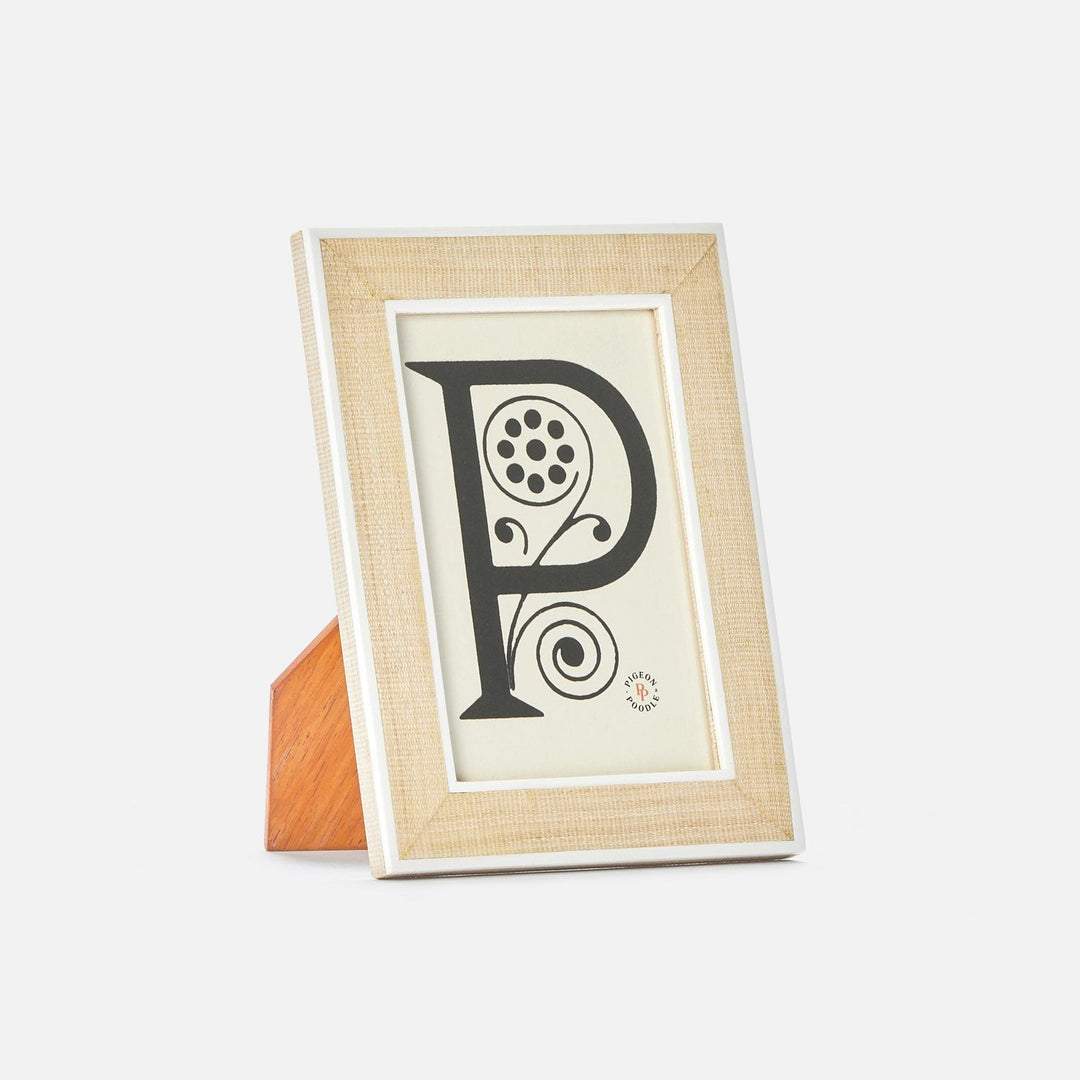 Aberdeen, Beige/White, Frame, 4"X6", Abaca/Resin