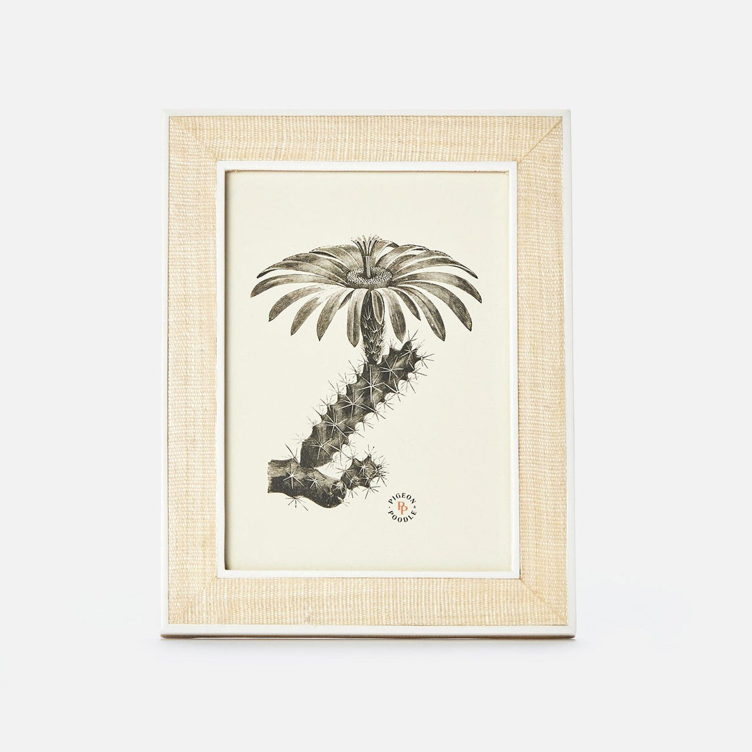 Aberdeen, Beige/White, Frame, 5"X7", Abaca/Resin