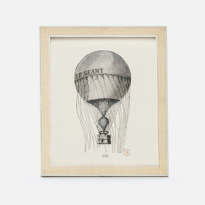Aberdeen, Beige/White, Frame, 8"X10", Abaca/Resin