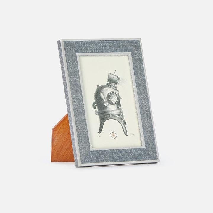 Aberdeen, Steel Blue/White, Frame, 4"X6", Abaca/Resin