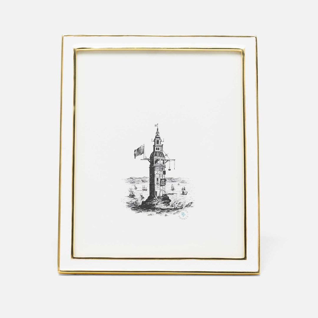 Delphi, White/Gold, Frame, 8"X10", Enamel/Aluminum