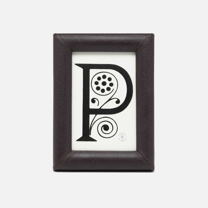Eton, Aubergine, Frame, 4"X6", Full-Grain Leather