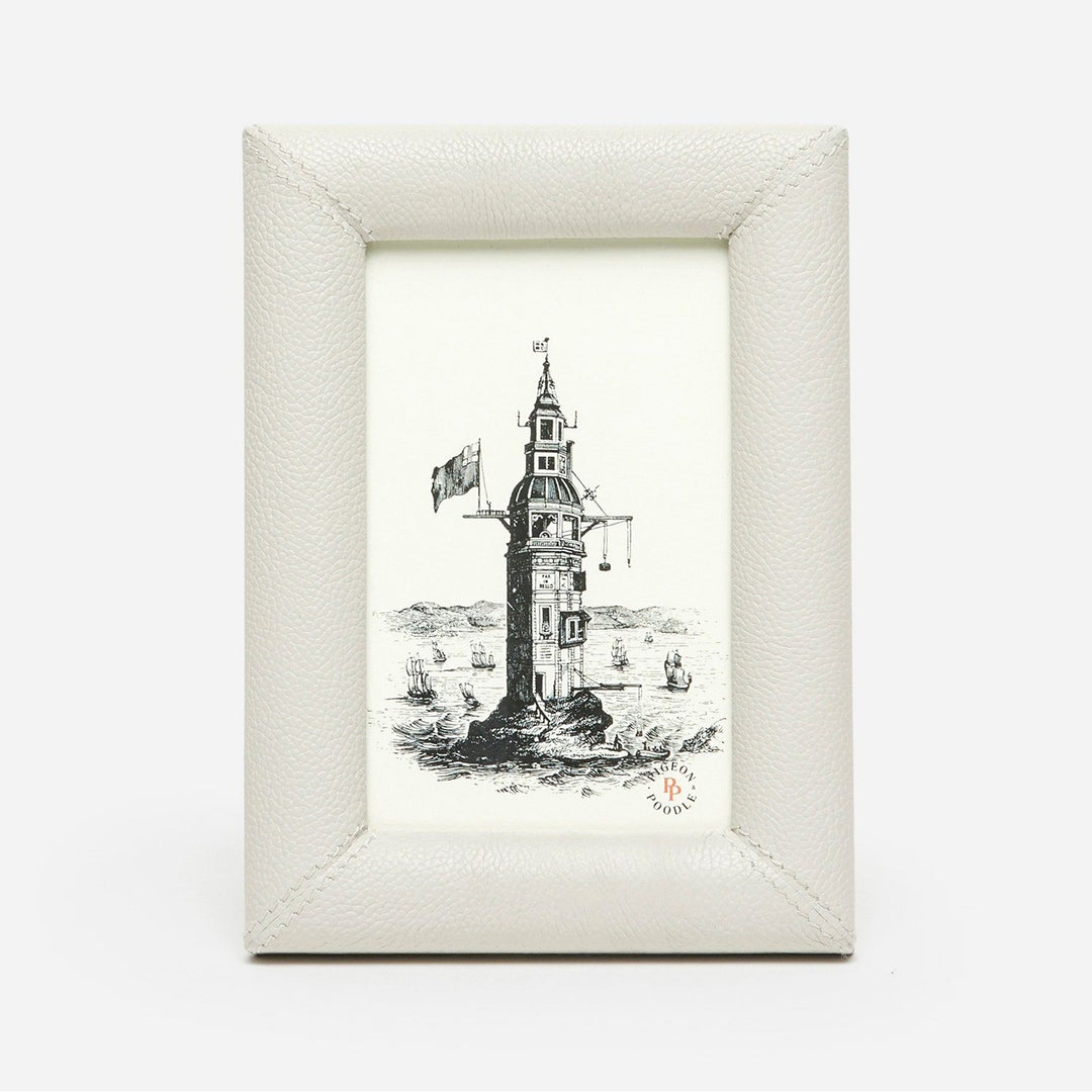 Eton, Light Gray, Frame, 4"X6", Full-Grain Leather