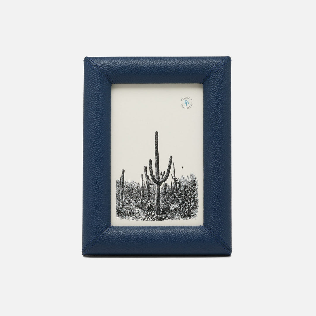 Eton, Navy, Frame, 4"X6", Full-Grain Leather