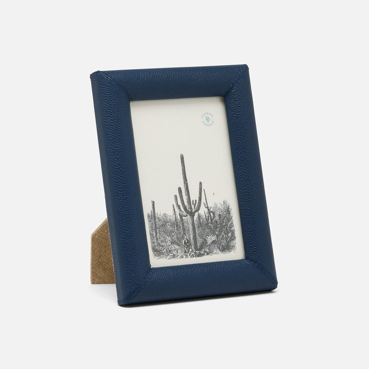 Eton, Navy, Frame, 4"X6", Full-Grain Leather