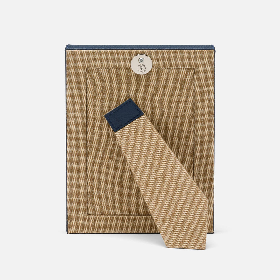 Eton, Navy, Frame, 4"X6", Full-Grain Leather