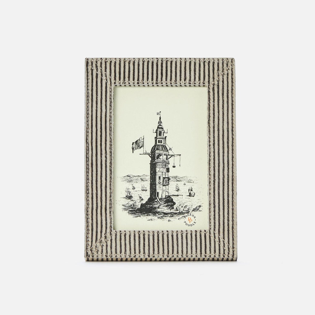 Hana, Brown Candy Striped, Frame, 4"X6", Hair-On Hide