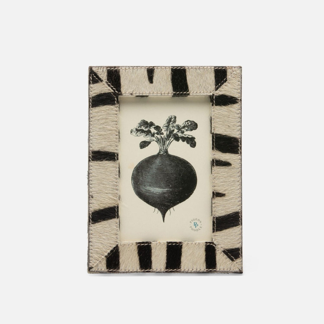 Hana, Zebra, Frame, 4"X6", Hair-On-Hide