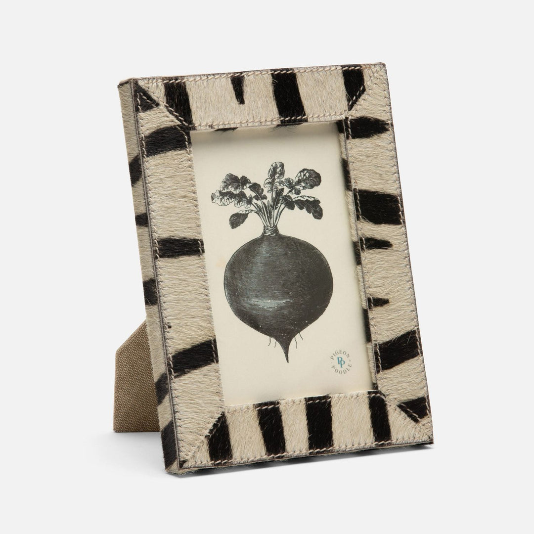 Hana, Zebra, Frame, 4"X6", Hair-On-Hide