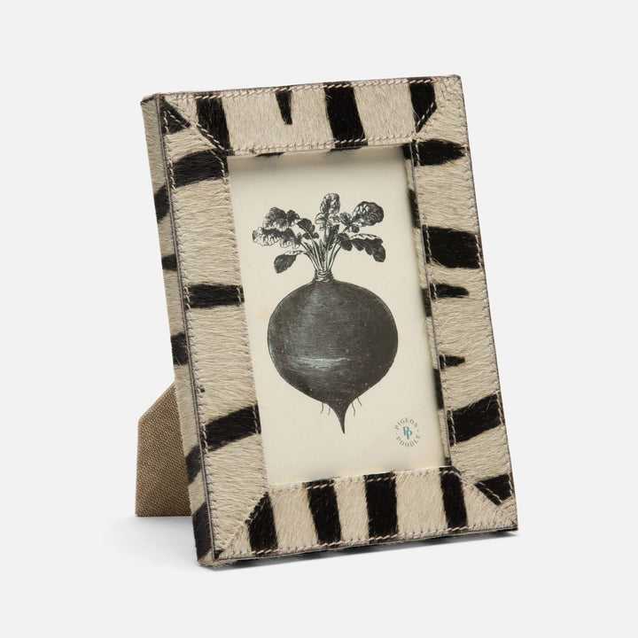 Hana, Zebra, Frame, 4"X6", Hair-On-Hide