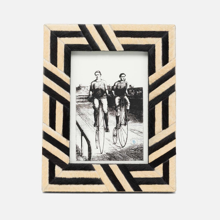 Helos, Beige/Dark Brown, Frame, 5"X7", Hair-On-Hide