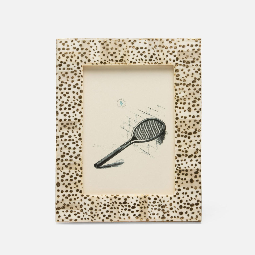 Ismailia, Spotted Gold, Frame, 5"X7", Bone