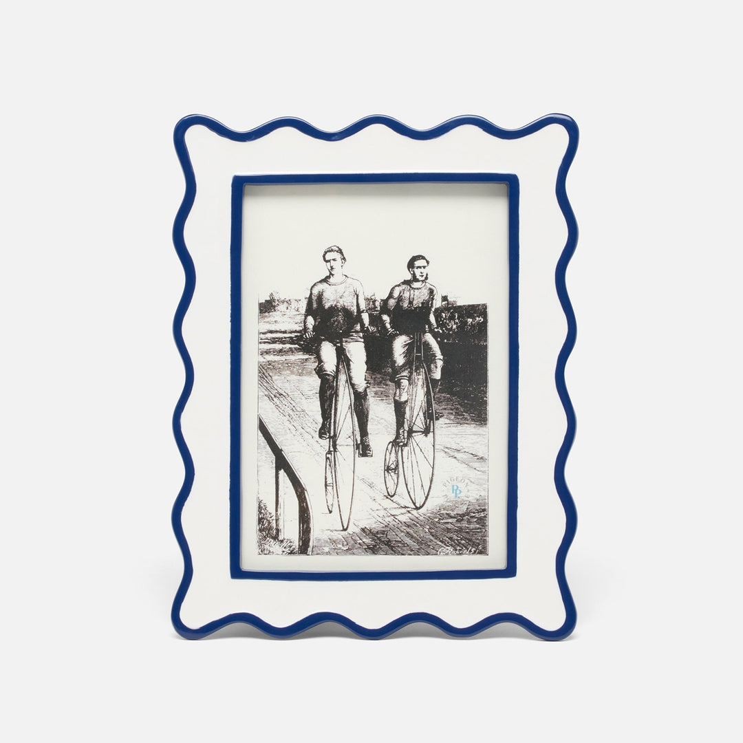 Keira, White/Navy, Frame, 5"X7", Enamel