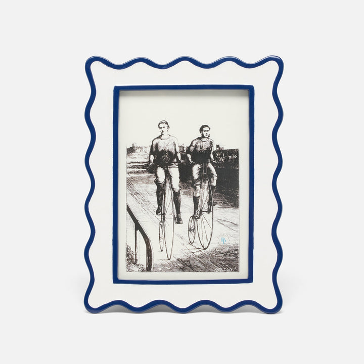 Keira, White/Navy, Frame, 5"X7", Enamel