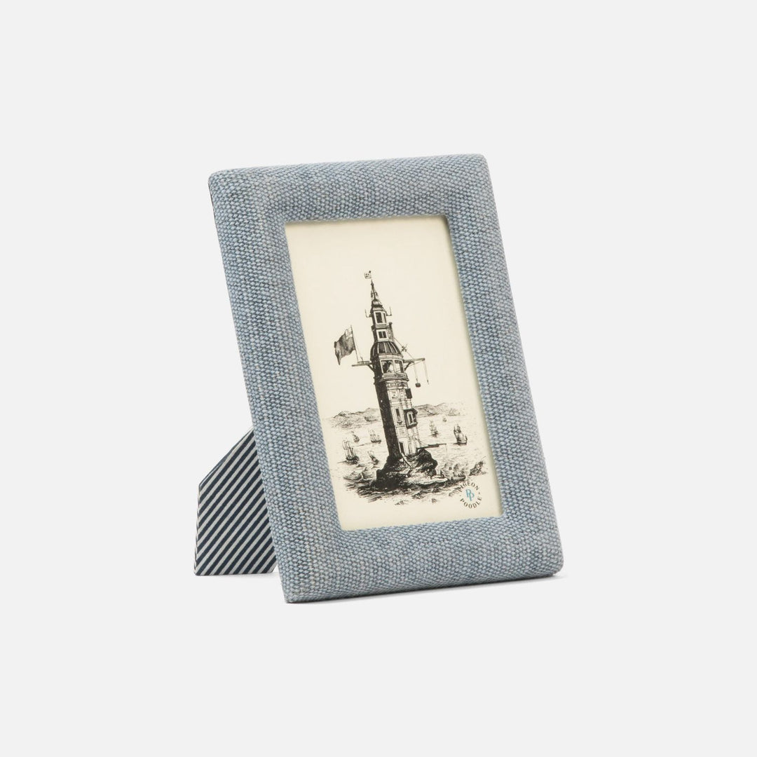 Kemi, Light Blue, Frame, 4"X6", Cotton Jute