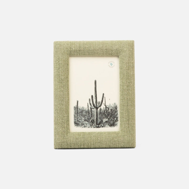 Kemi, Light Green, Frame, 4"X6", Cotton Jute