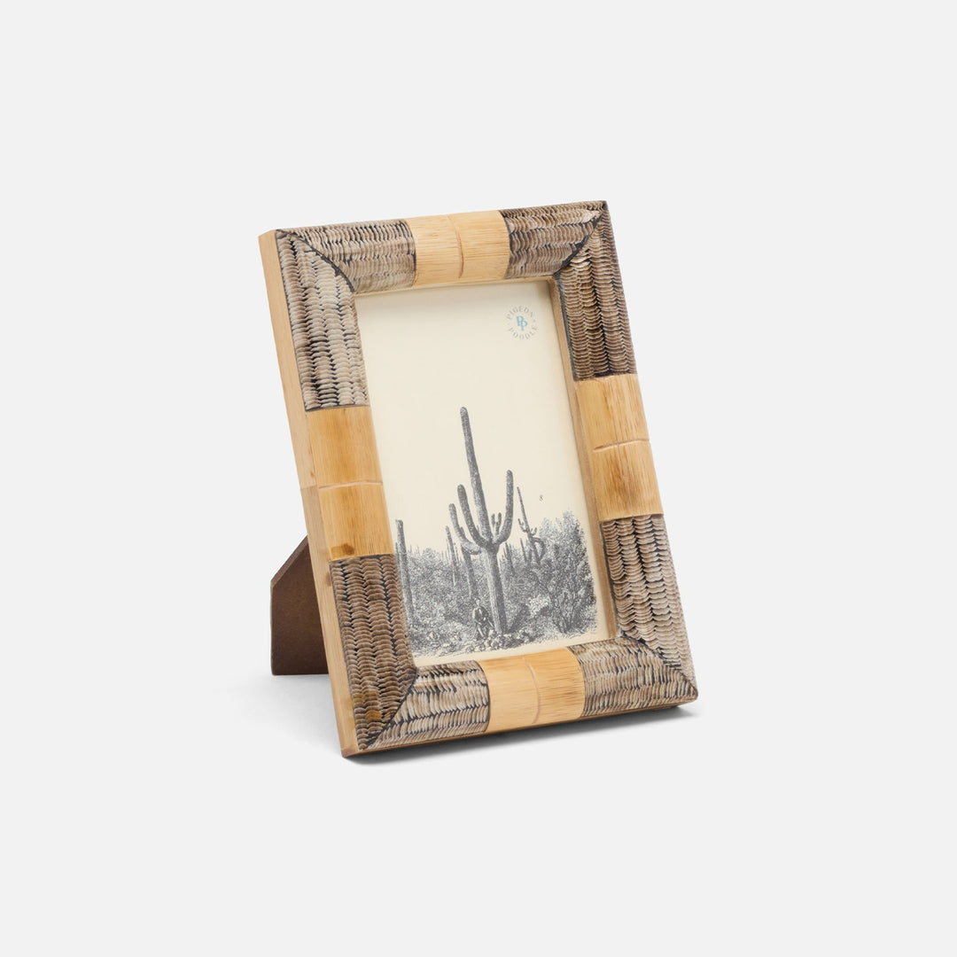 Lamar, Natural, Frame, 4"X6", Horn/Bamboo