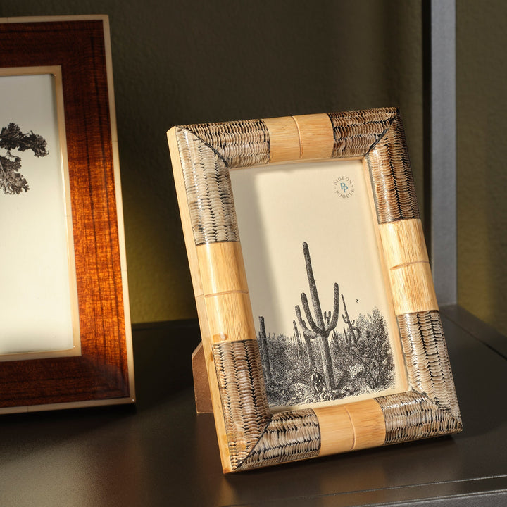 Lamar, Natural, Frame, 4"X6", Horn/Bamboo