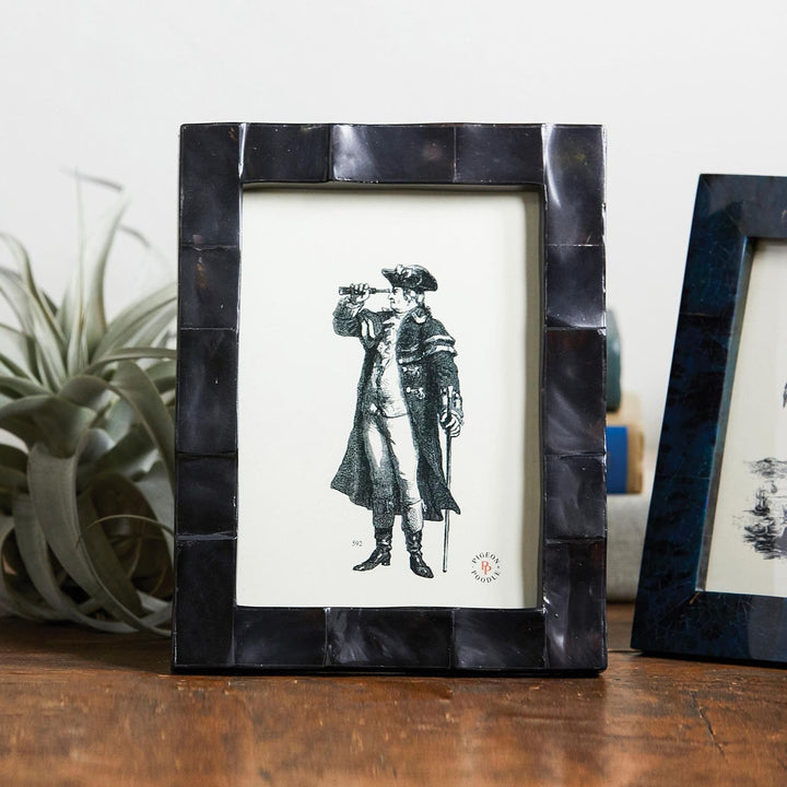 Lesina, Black Pen, Frame, 5"X7", Shell