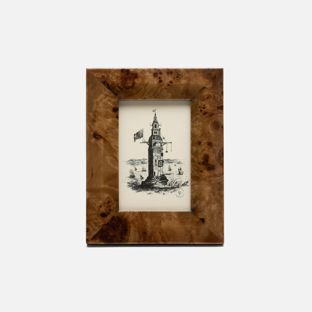 Narvik, Dark Brown Burl, Frame, 4"X6", Maple Veneer