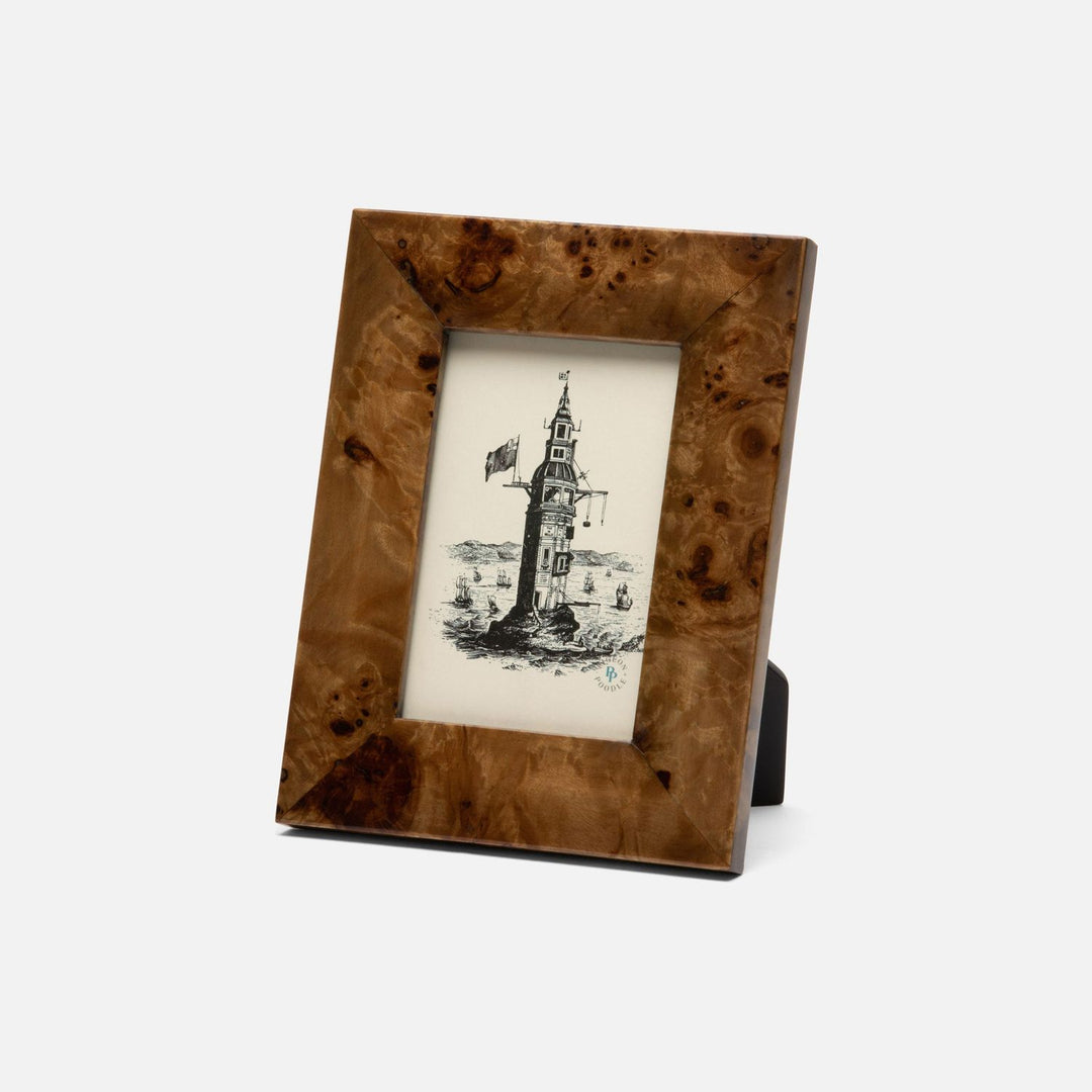 Narvik, Dark Brown Burl, Frame, 4"X6", Maple Veneer