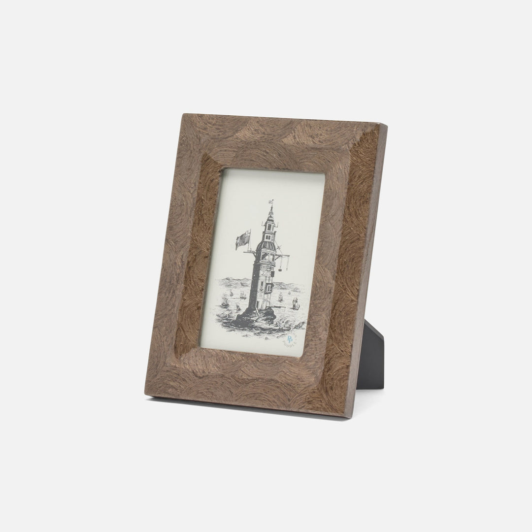 Navagio, Mocha, Frame, 4"X6", Spiral Burl Resin