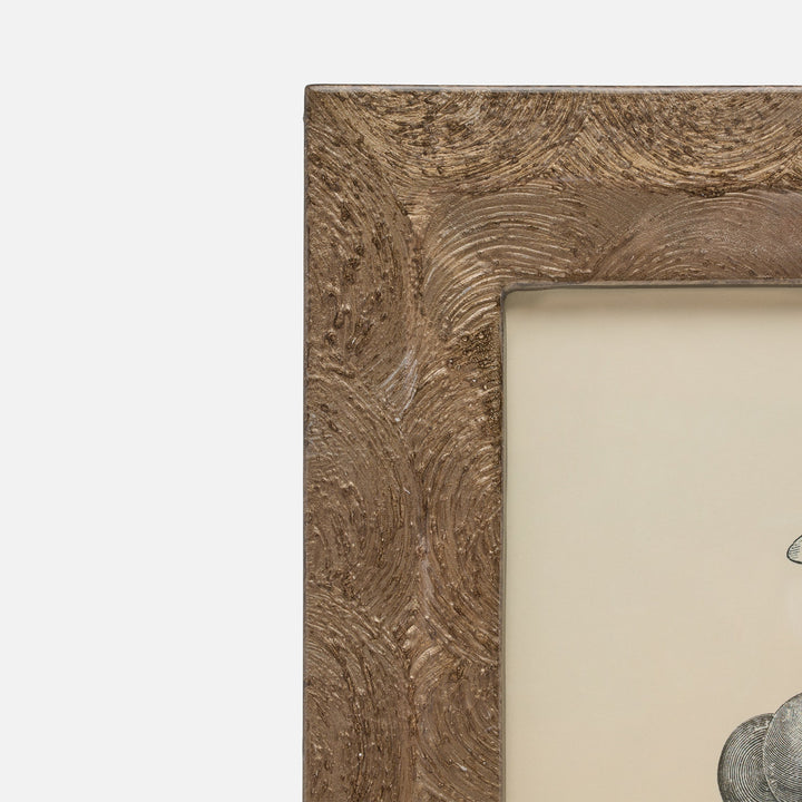 Navagio, Mocha, Frame, 8"X10", Spiral Burl Resin
