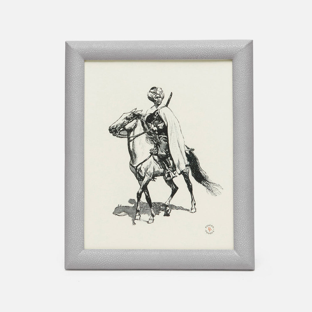 Oxford, Ash Gray, Frame, 8"X10", Realistic Faux Shagreen