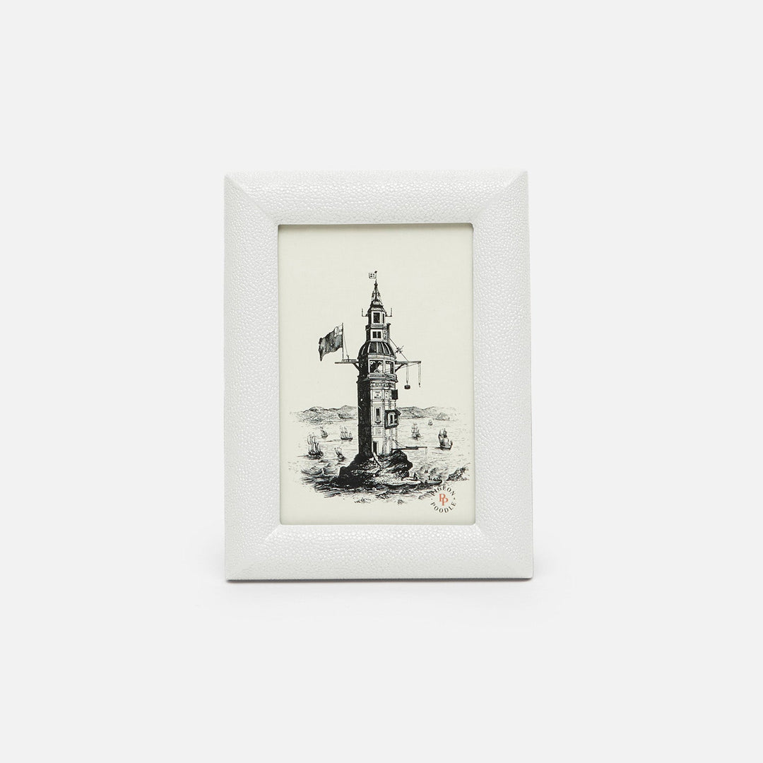 Oxford, Blanc Br, Frame, 4"X6", Realistic Faux Shagreen