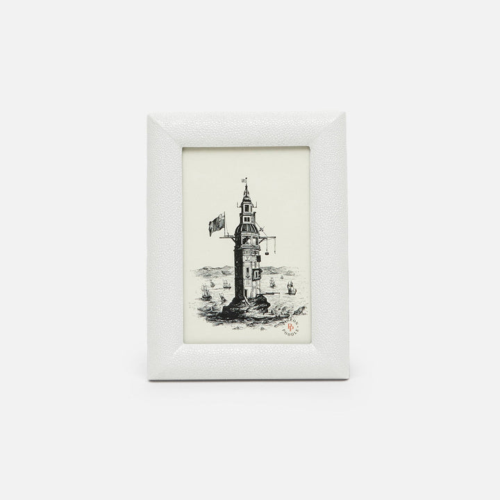 Oxford, Blanc Br, Frame, 4"X6", Realistic Faux Shagreen